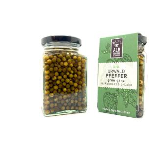 Urwaldpfeffer ganz, grün in Kokosessig-Lake Glas 160 gr